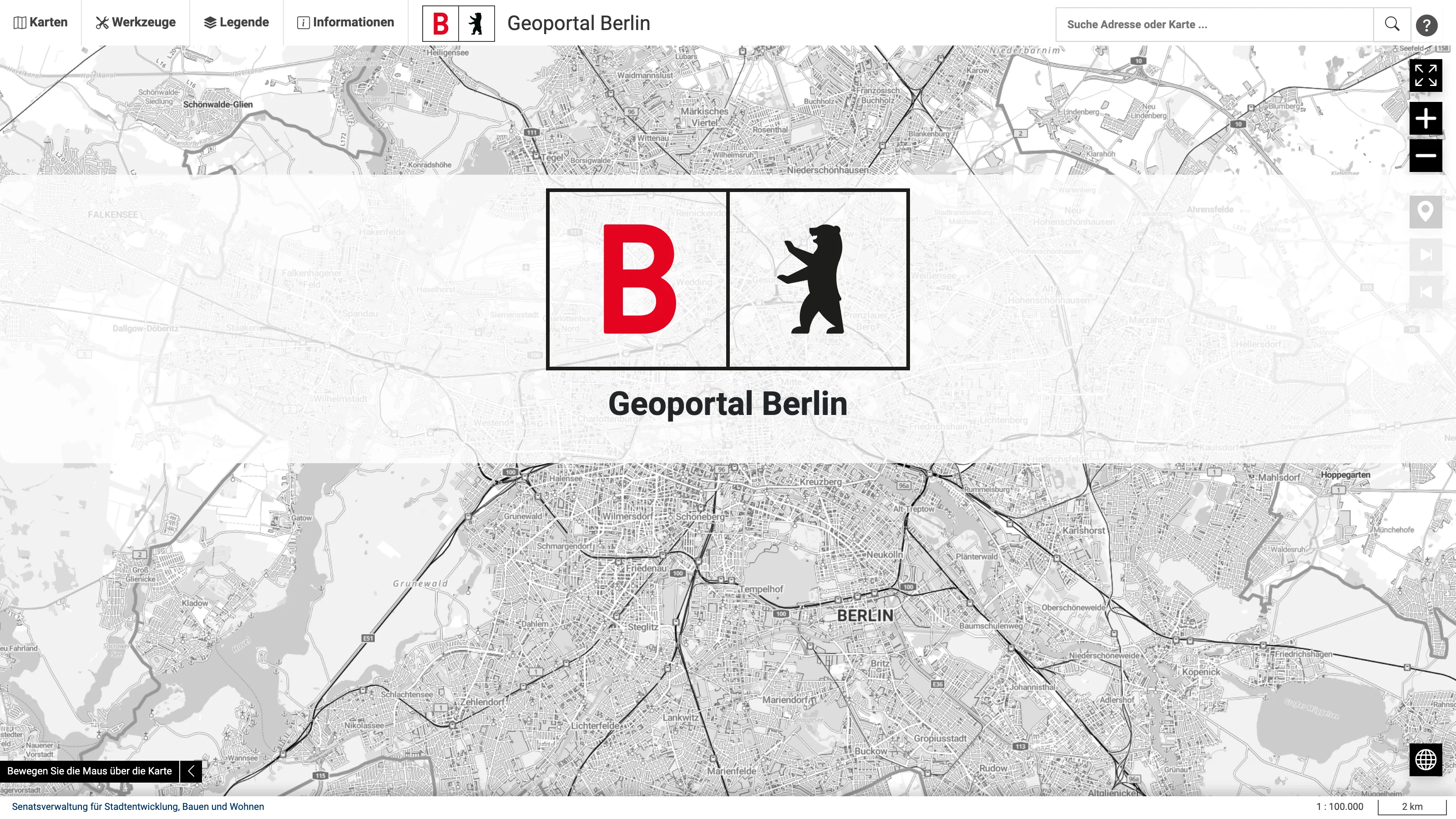 Geoportal Berlin, wieder online