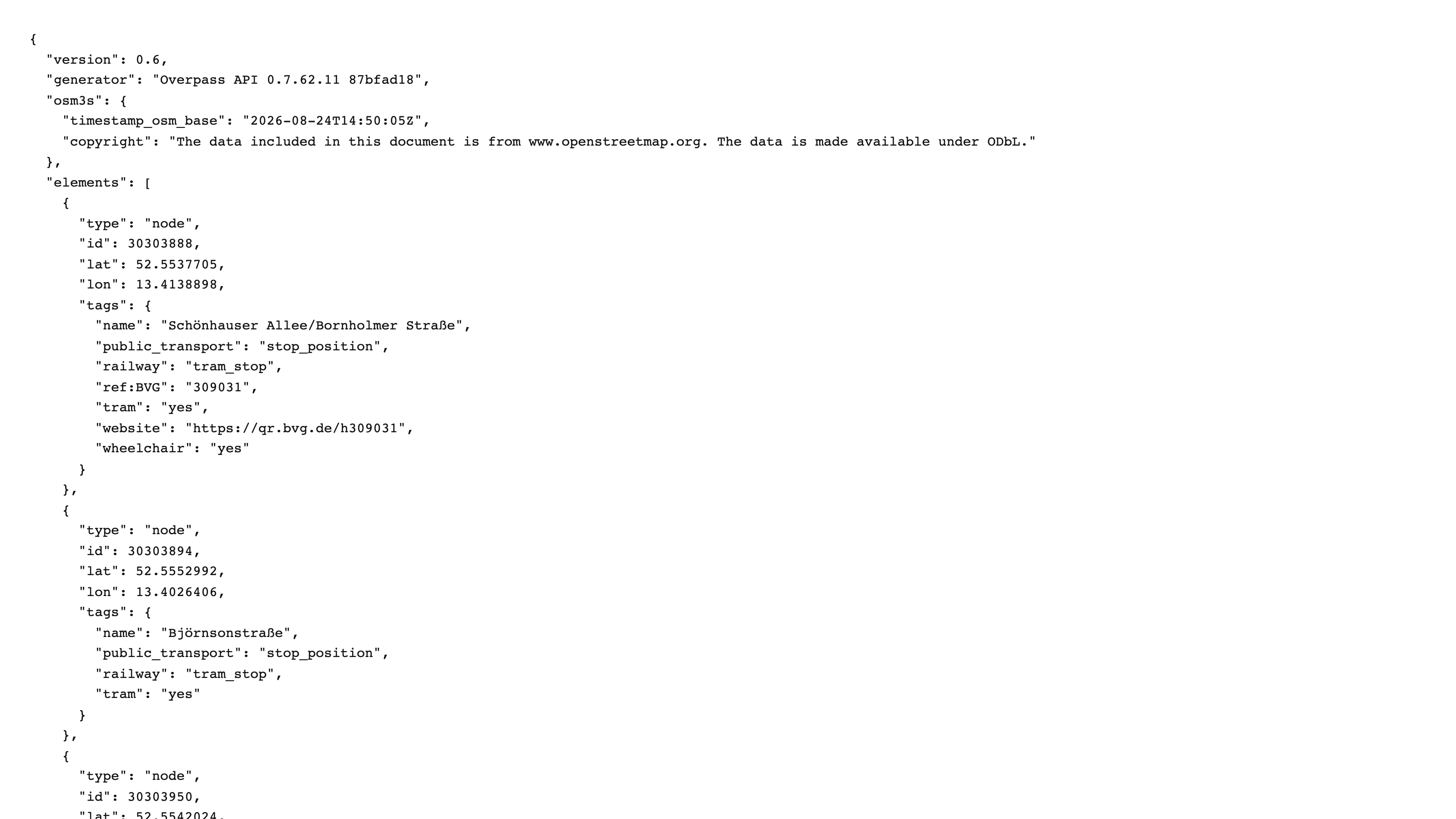 API → JSON